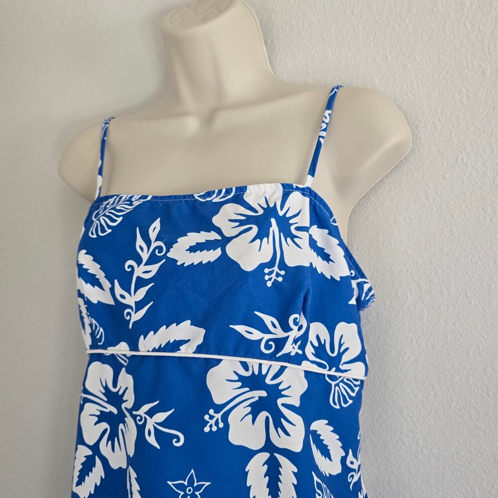 Vintage Hana 70s Surf Style Tropical Mini Slip Dress Blue Size S/M Made in USA - Picture 3 of 11